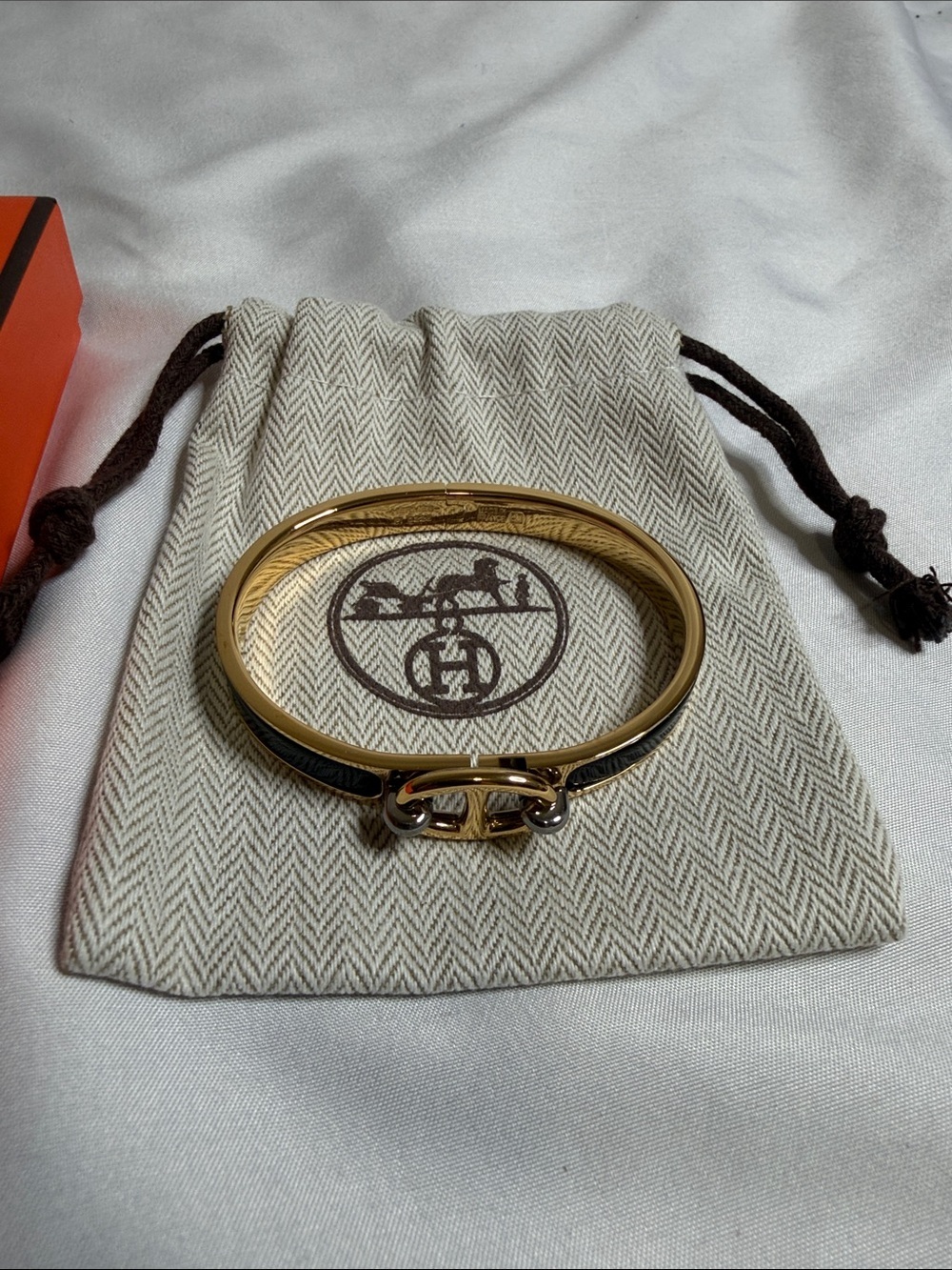 Hermès Mini Clic Chaîne d'Ancre bracelet With Gold Hardware